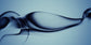 panoramic abstract wave looking image, pewter on blue