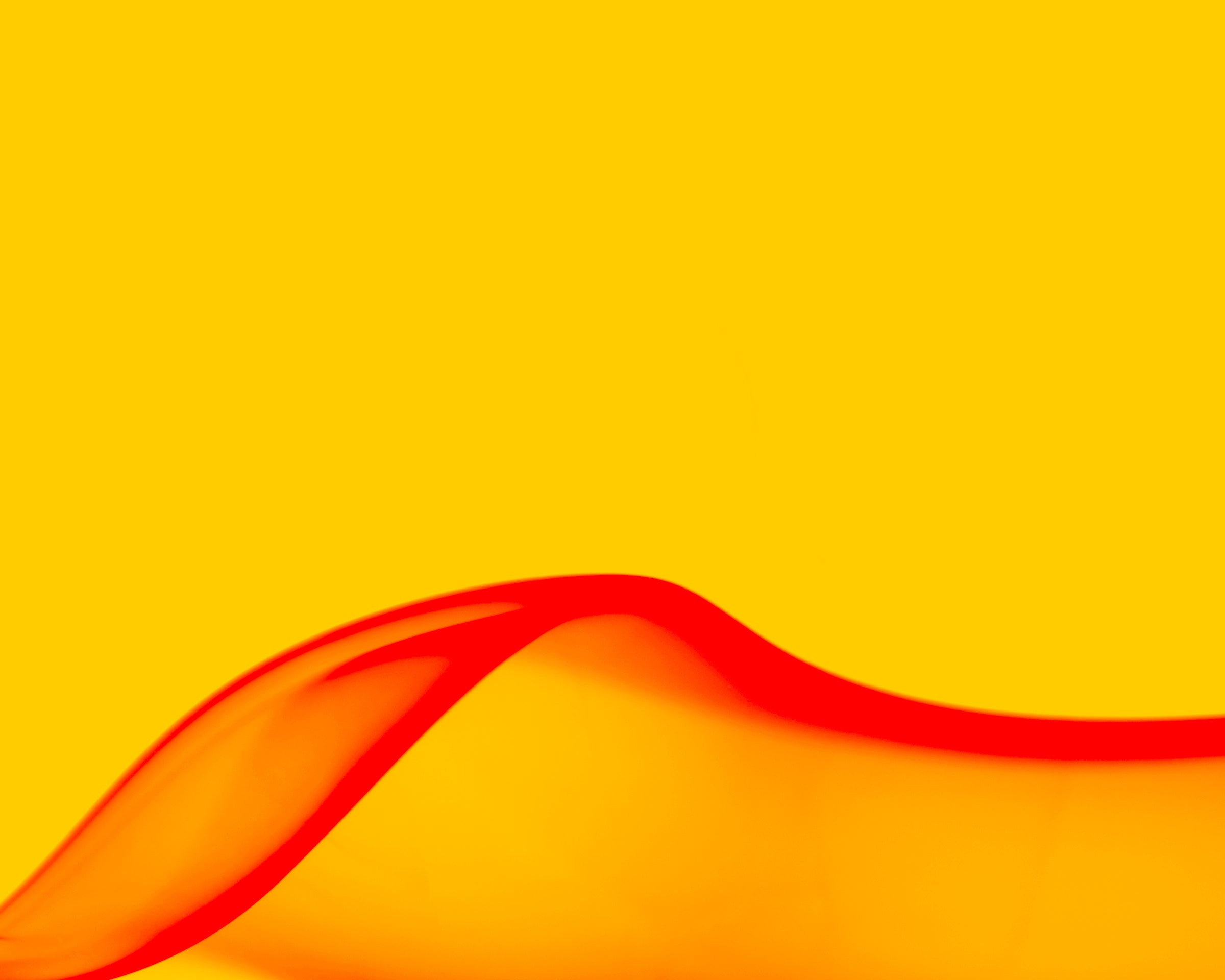 abstract red wave at the bottom on yellow overall, photo art 